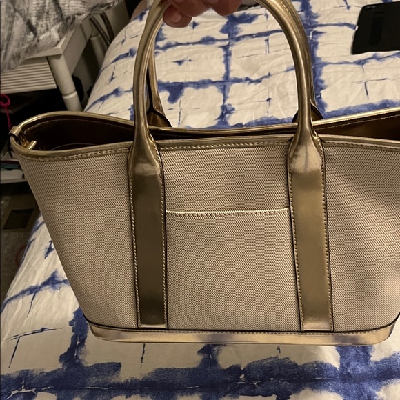 Michael Kors Cream and Gold Satchel with Branded Strap - Picture 8 of 8
